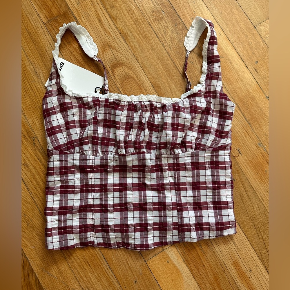 Bershka Lace Trim Milkmaid Top